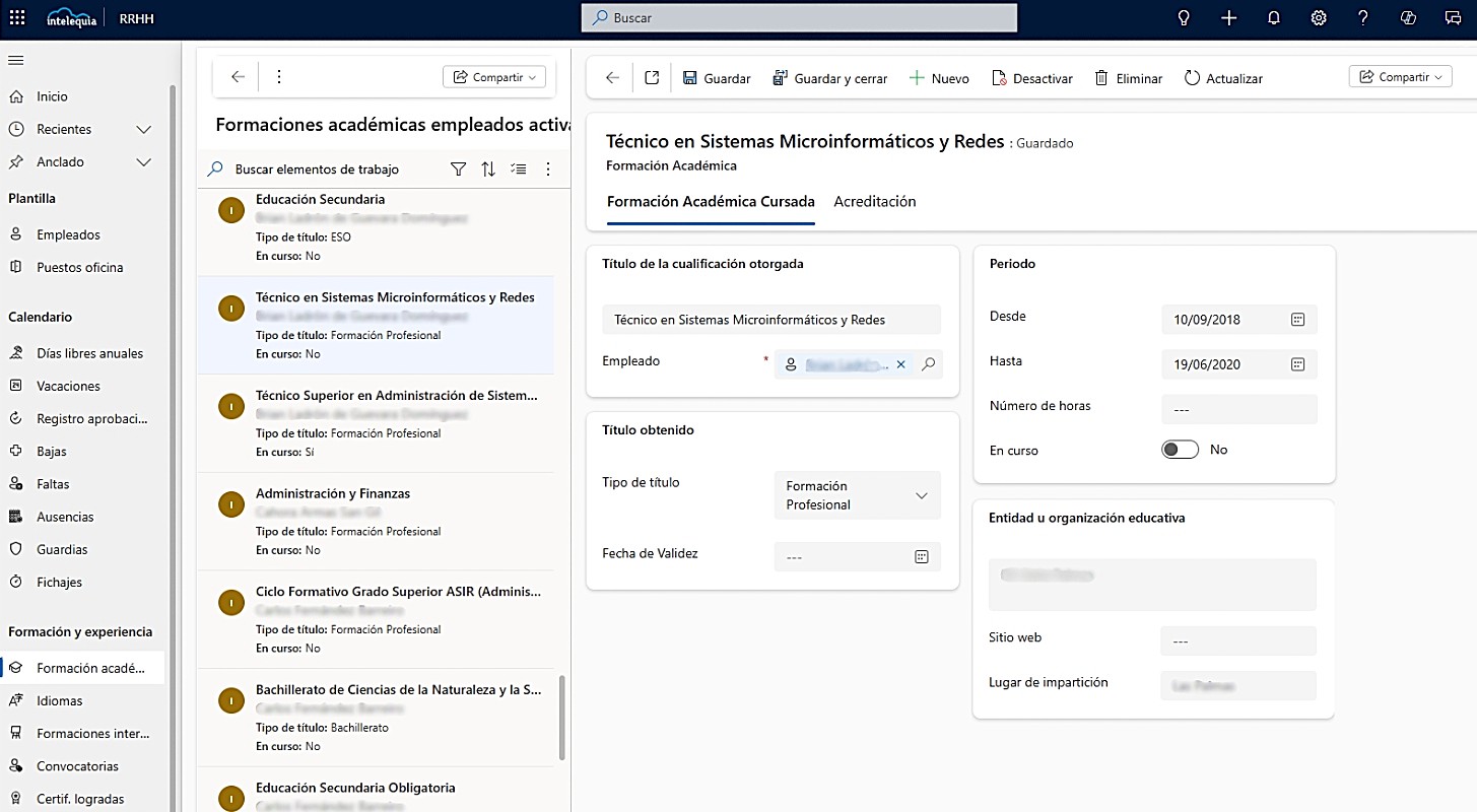Formación del empleado automatizada con software RRHH (Emplogest-Intelequia) Formación del empleado automatizada con software RRHH (Emplogest-Intelequia)