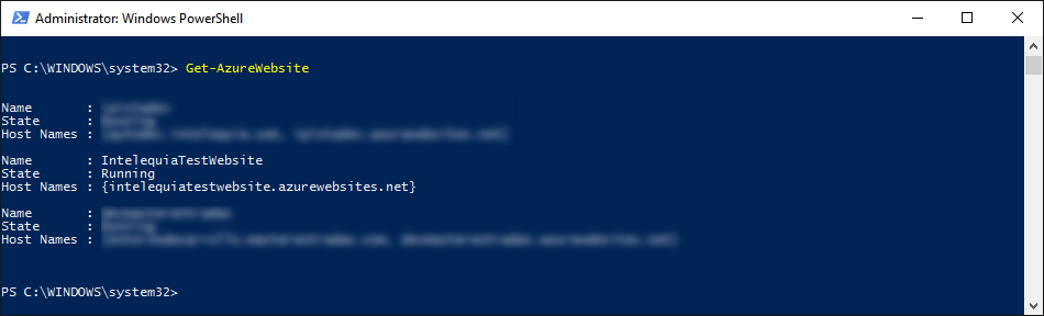 get-azurewebsite get-azurewebsite