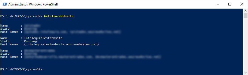 get-azurewebsite