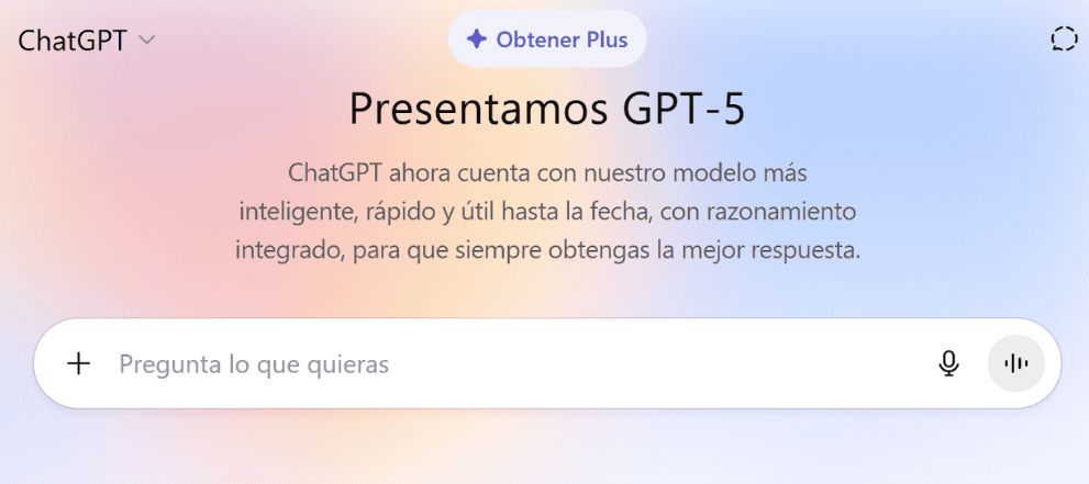 Captura de Chat GPT-5 de Open AI (Inteligencia Artificial-IA)