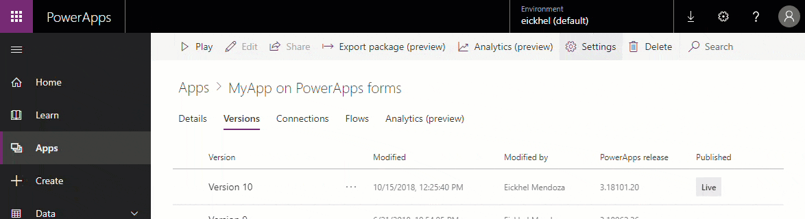 powerapps-form-settings